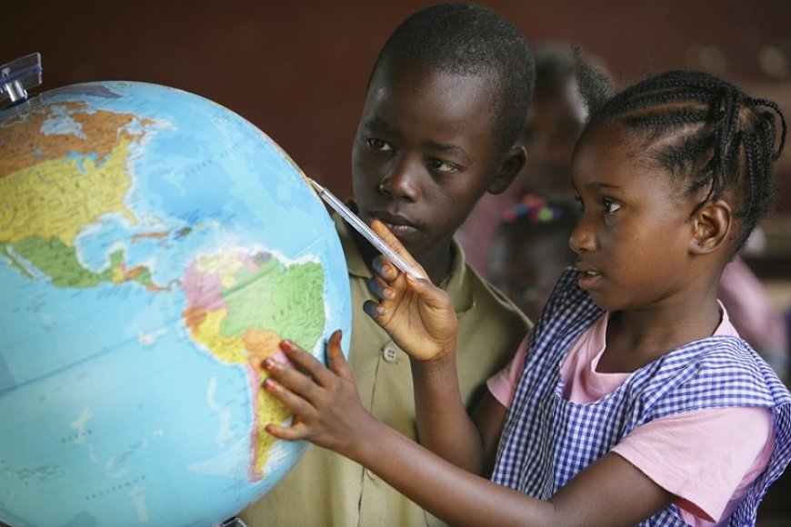 A globe for a child is the best tool for learning about the world